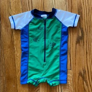 Hanna Andersson 3-6 mth Blue and Green Rashguard